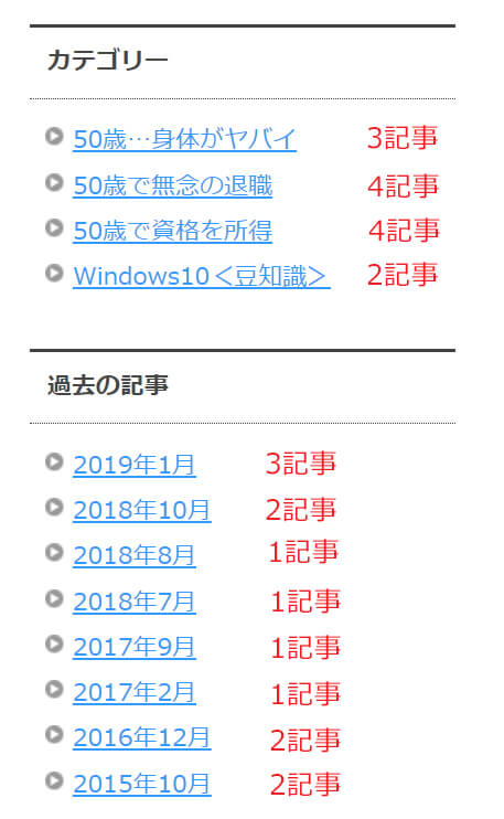 このサイトのカテゴリ内の記事数