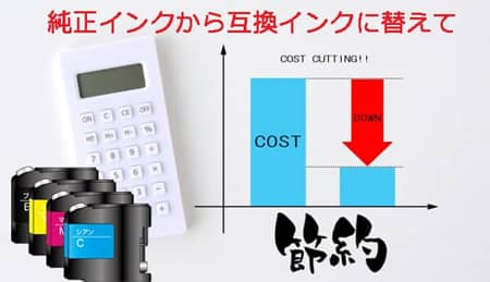 純正インクから互換インクに替えて節約